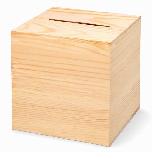 EYLMY Natural Wood Piggy Bank for Adults, Savings Challenge Box, 4.72 Inch