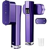 Steamer Dampfglätter, Dampfbügeleisen für Kleidung, 2-in-1 Reisebügeleisen Steam iron, 15s schnelles Aufheizen Mobiles Handbügeleisen, Travel Iron mit LED Display, 4 Bügelmodi, Lila