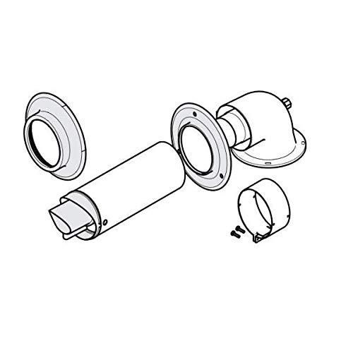 Ventouse concentrique horizontale 60/100 (coude 90o, tube 0, 7 m), matériau d'extraction en polypropylène, 6 x 10 x 80 cm (référence : 0020219521)