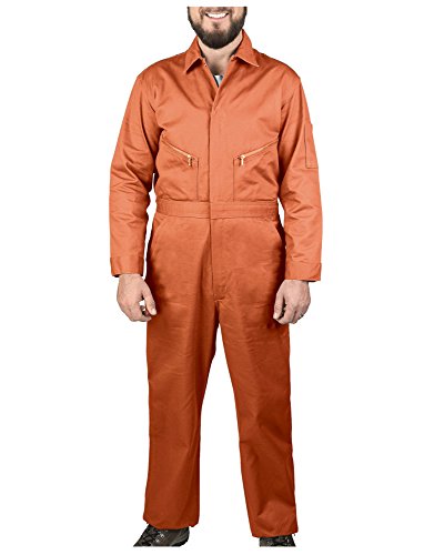 Walls Mens Work Poplin Coveralls Orange Short 38