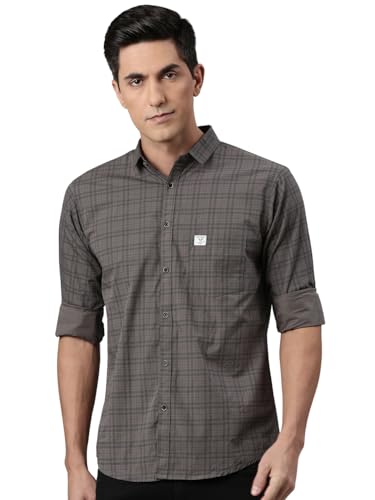 Image of Majestic Man Men's Comfort Slim Fit Pure Cotton Opaque Checked Casual Shirt