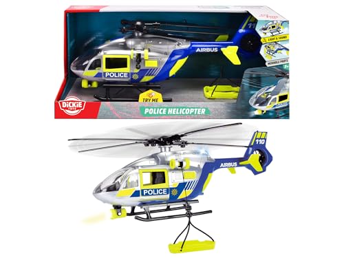 Dickie - Helikopter Police 36 cm, mit Lichtern, Geräuschen, Winde und Trage, 203716028038