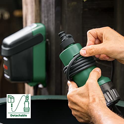 Bosch GardenPump 18V-2000 Tauchpumpe mit 18 V Akku und Ladegerät | Für offene Regenwassertanks und Tanks mit Sicherheitsdeckel | Timerfunktion und vielseitige Montageoptionen | Reichweite bis zu 25 m