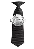 Hecho a mano en Sheffield Yin and Yang 1 PP-G66 - Emblema de peltre inglés con clip para corbata, 4 cm de largo