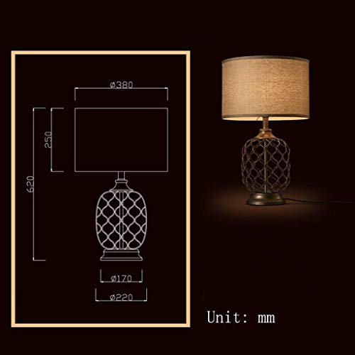 Lampe de table rétro chic pour salon et liseuse de chambre élégante en tissu