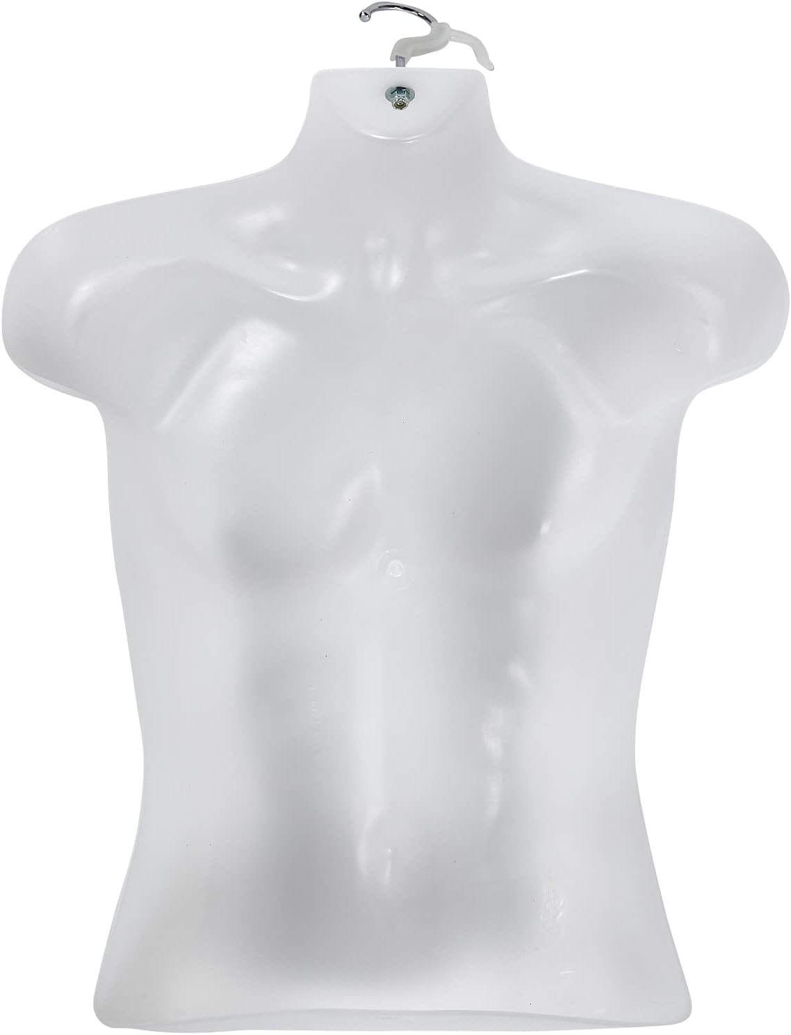 SSWBasics Male Molded Shatterproof Frosted Hanging Shirt Form with Hook - Fits Men's Sizes