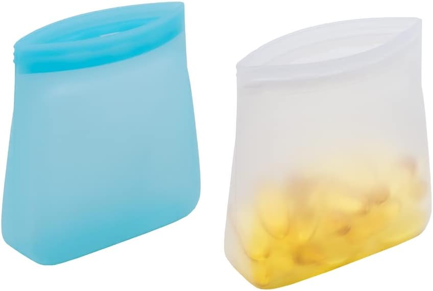 Flents Essential Silicone Pouch, Multi-Purpose Travel-Sized Container, Washable and Reusable, Clear, BPA Free, TSA Approved, 2-Pack