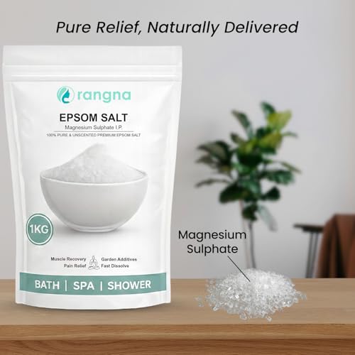 Image of Epsom Bath Salt Crystal and Bath | For refreshing bath soak, relieves aches & pain - 1KG