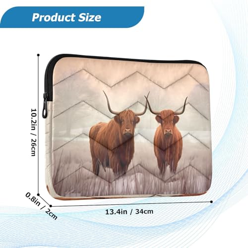 Funda para portátil Rural Highland Cows 13-14 pulgadas impermeable miniatura 3