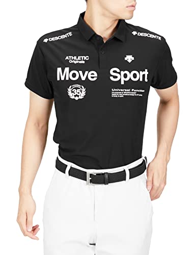 [デサント] 復刻モデルあり 半袖 ポロシャツ MOVE SPORTS 吸汗 速乾 ストレッチ UVカット(UPF50) BK(Amazon限定復刻) L