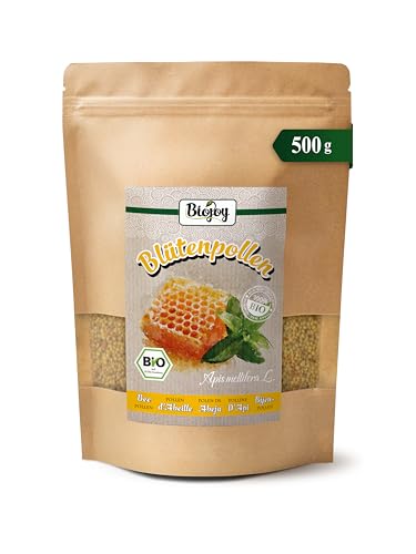 Biojoy Polen de Abeja Ecológico (500 g), Polen de Flores en Gránulos, Natural, Ideal para Comer