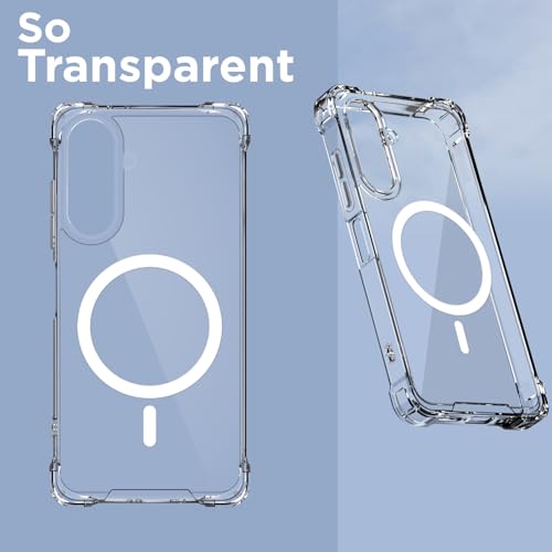 Image of Outlouders Back Cover for Samsung Galaxy A26 5G Mag-Safe Transparent PC + TPU Bumper Case with Magnetic Support Shockproof Protection (Transparent Mag-Safe)