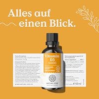 NATURE LOVE® Vitamin D3 5000 (50ml flüssig) - Laborgeprüfte 5000 I.E. pro Tropfen - in MCT-Öl aus Kokos - Vitamin D hochdosiert - hoch bioverfügbar, sehr hohe Stabilität - in Deutschland produziert – Ansicht 7