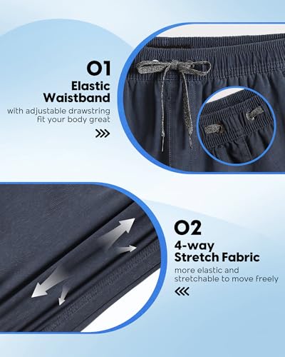 Image of maamgic Men's 5 inch Inseam Shorts Pull-On Relaxed Fit Comfort Stretch Short Shorts with Pocket