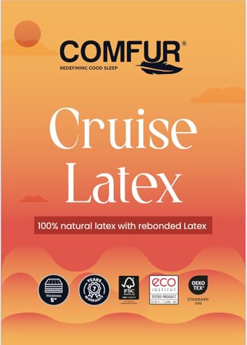Image of 100% Full Natural Latex Mattress King Size 78x72x5 Inches + 2pc Latex Pillow (Worth ₹6000) | Mono-Zone | Natural Series | Medium Comfort | Eco-Institit Certified | 10 Years Warranty