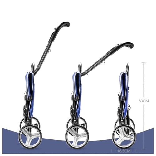 Carrito de la compra plegable y portátil ligero – Bolsa de comestibles con ruedas de goma resistentes al desgaste para un fácil almacenamiento y transporte, ideal para comestibles y uso al aire libre
