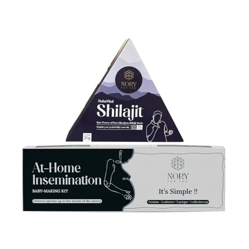 Image of Nory At Home Self Insemination IVI Kit & Shilajit Resin -20g Combo, Female Self Insemination Conceive Kit for Home, Shilajeet for Immunity, Vitality, Stamina & Fertility Booster for Men & Women