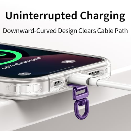 Image of saxsion Phone Tether Tab & Lanyard Tab, 360 Swivel Clip - Ultra Thin Stainless Steel Universal Patch for All Phone Cases