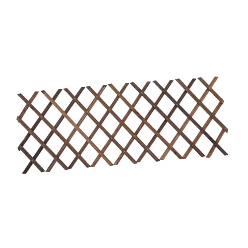 Toyvian Natural Cedar Wooden Patio Trellis Expandable Garden Fence Panel for Climbing Plants Outdoor Porch Decor Privacy Screen Weather-resistant Lattice