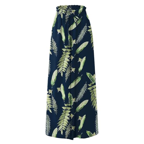 Womens Palazzo Pants Wide Leg Flowy Floral Pants Summer Casual Loose High Waisted Boho Trousers with Pockets Plus Size4