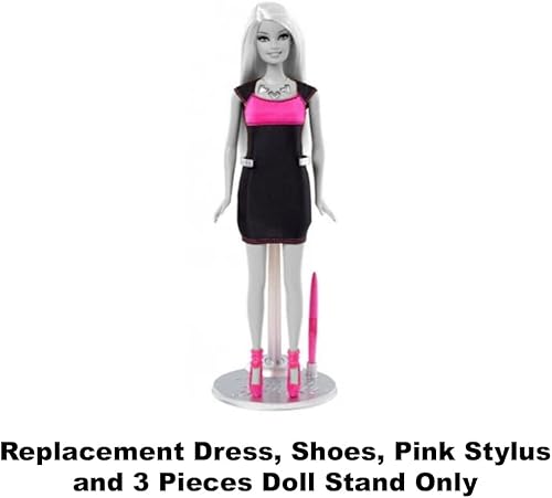 Miniatura 2 de Piezas de repuesto para muñeca de vestir digital Barbie - Y8178 ~ Piezas de repuesto ~ Incluye vestido, zapatos, lápiz digital rosa y soporte de