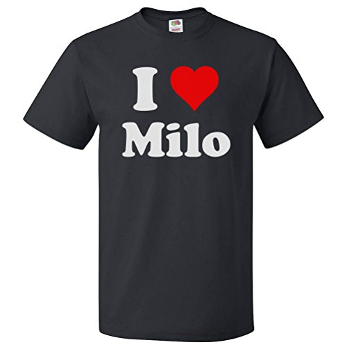 ShirtScope I Love Milo T Shirt I Heart Milo Tee Medium Black
