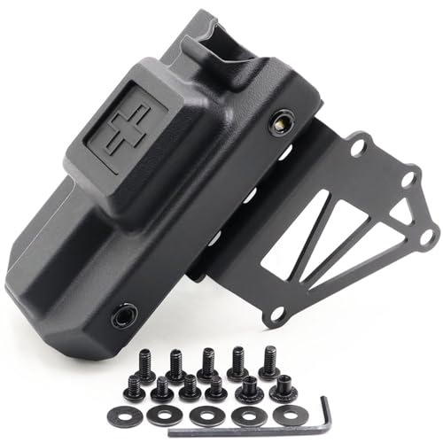 Tactical Tourniquet Holder for Gun Holster Accessory Mount Aluminum QLS Police Gear Accessories for Safariland 3-Hole Right Holster (Set-BK)