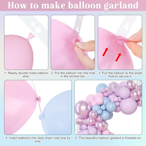 Image of Amandir 153pcs Pink Purple Blue Balloons Arch Garland Kit Different Sizes