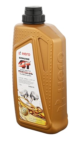 Image of Hero MotoCorp Genuine 4T Plus 10W-30 Synthetic Engine Oil for bikes|API SL and JASO MA2 Certified|Advanced fuel saving technology| Specially formulated for Hero motorcycles| (1200 ml)