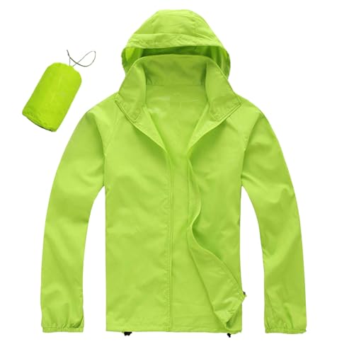 Mens Water-proof Rain Jacket Lightweight Hooded Rain Coats Zipper Long Sleeve Packable Windbreaker For Women/Men