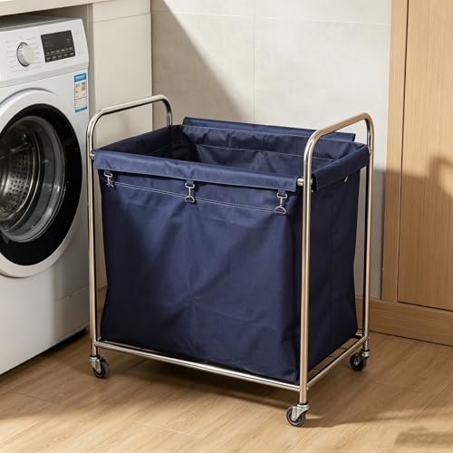 Bolsa interior para carrito de lavandería de tela azul organizador rectangular SUPVOX 7