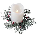 Kerzenkränze – wiederverwendbar und realistisch – Weihnachtskerzenkranz aus künstlicher Vegetation | für Kamin, Esstisch, Wohnzimmer, Schlafzimmer, Arbeitszimmer, Nachttisch, Hochzeit