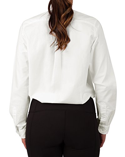 KNG Women’s White Button Down Long Sleeve Oxford Shirt4