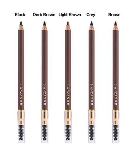 1 pcs Makeup Eyebrow Enhancer 12H Long Lasting Sweat &Waterproof Eyebrow Pencil Pen Dark Brown Eye Brow Pencil 5 Colors to Choose (1# Black)