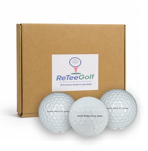 ReTee Golf 20 Used ProV1 / ProV1x Mix | Grade A | Recycled Lake Golf Balls | Used Golf Balls | Premium Golf Ball Set for Practice Range Play | Premium Used Balls Brand Golfballs