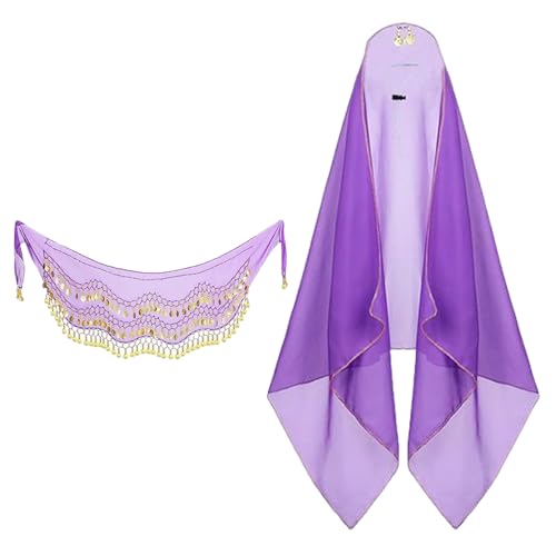 Generisch Belly Dance Veil Porch - Vestito con sciarpa con paillettes, divertente statua animale primaverile Dress up - accessorio per statuetta da giardino da 23 pollici 17 pollici