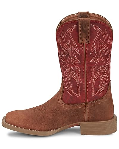 Image of Justin Canter 11 inch Western Boots for Men, Full Grain Leather, Woven Lining, Square Toe, Slip-Resistant Rubber Outsole