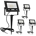 ZHMA Low Voltage Led Landscape Lights 10w 12v Warm White Waterproof Garden Flood Light for Yard, Lawn,Trees Lighting,Outdoor Spotlights with Spike Stand [4 Pack]