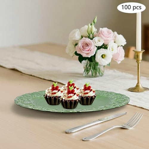 Set de 100 Platos Redondos Decorativos de 13 in miniatura 6