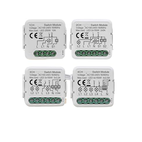 Control de 2 vías en color beige para pasillos con el módulo de interruptor de luz 2