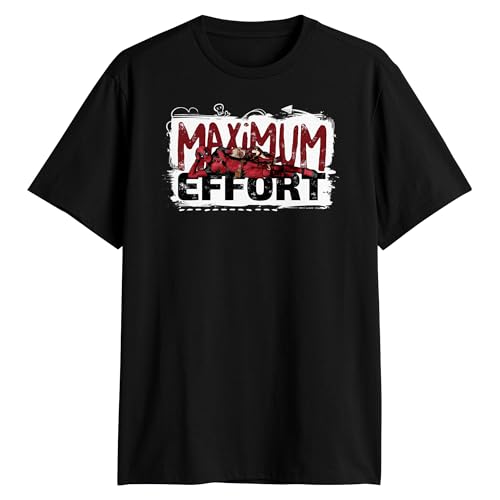 Marvel Deadpool Dogpool Maxmimum Effort T-Shirt (Black Large)