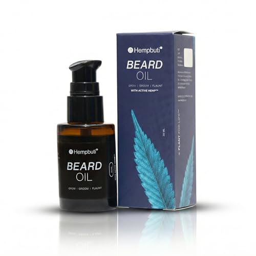 Image of Non-Sticky Beard Oil for Men, 30 ml | Daily Repair Hemp Beard Oil for Healthy, Thicker, Shiny, Nourished and Longer Beard | Promotes Growth to Uneven and Patchy Beard | With Argan and Hemp Oil
