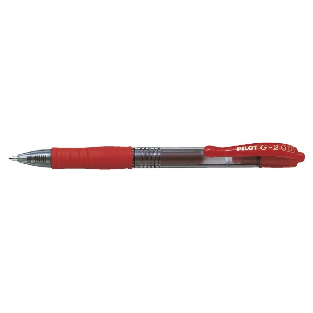 PILOT G-2 0.7mm FINE RETRACTIBLE PEN - RED (3 PACK)