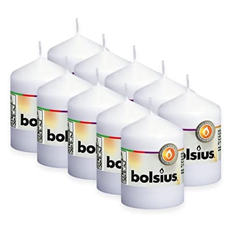 Velas lisas Bolsius, blanco, 10 unidades Cover