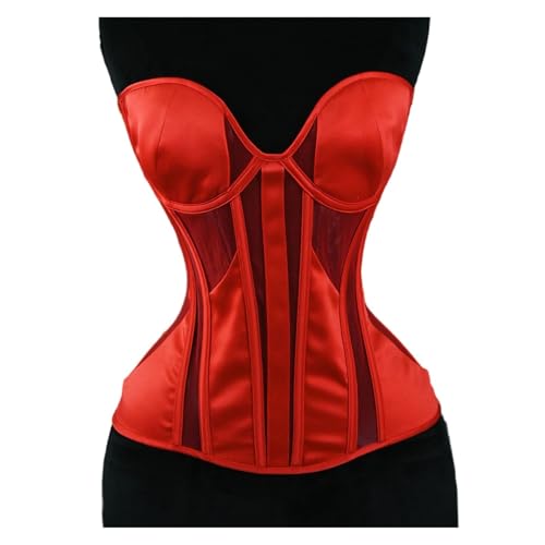 Corset moulant pour femme sous une robe de soirée | Look glamour en rouge taille S