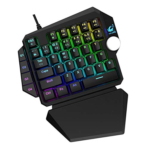 Mobestech Teclado para uma mão RGB Backlight Mecânico Meio teclado programável para jogos