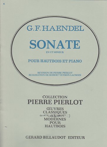 Haendel Sonate en ut mineur hautbois livret de musique Billaudot