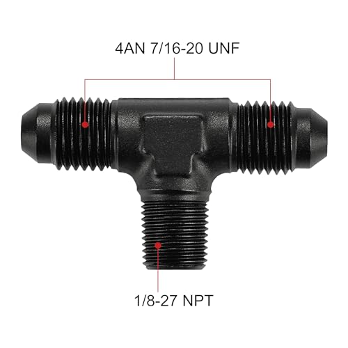 Adaptador de montaje en T macho 4AN a 1/8 NPT EVIL ENERGY lateral de aluminio 3