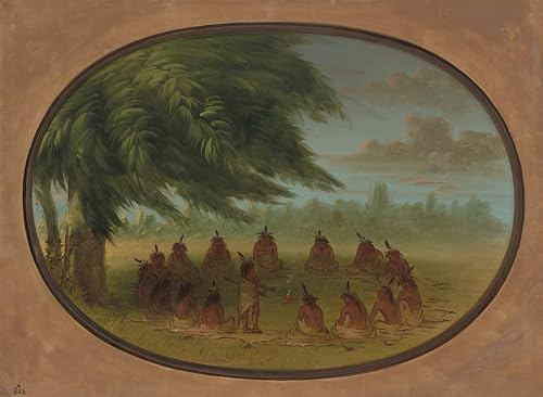 Posters impressions toile d'indien Sioux George Catlin 60x90cm