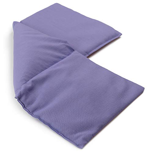 Almohada térmica compartimentado en 3 con semillas de grosella 20x50cm - Malva - Saco térmico para microondas - Calor y frío - Cojín térmico
